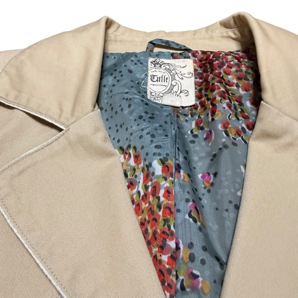 Anthropologie | Tulle | Women's Tan Trench Coat | Sz M - Picture 2 of 10